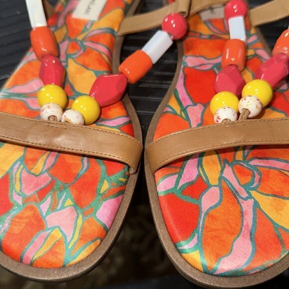 Antonio Melani | Loola Beaded Leather Ankle Wrap Flat Sandals - Picture 5 of 6